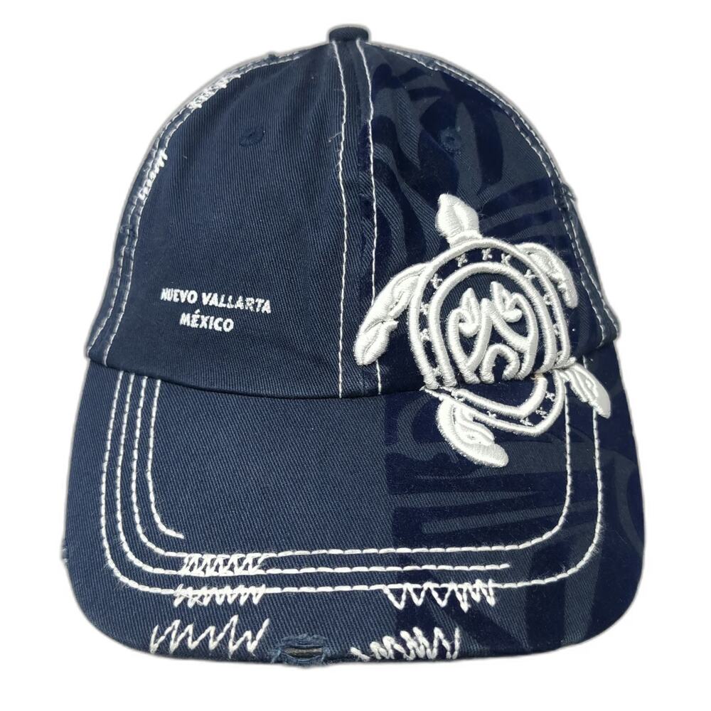 Yacht Club Baseball Cap Blue One Size Nuevo Vallarta Mexico Turtle Slideback